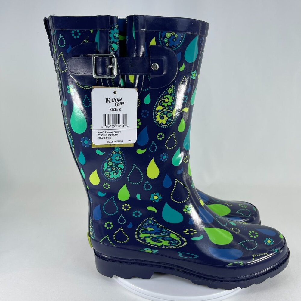 Western Chief Women's Paisley Tall Rain Boot | US Women's 8 | NEW